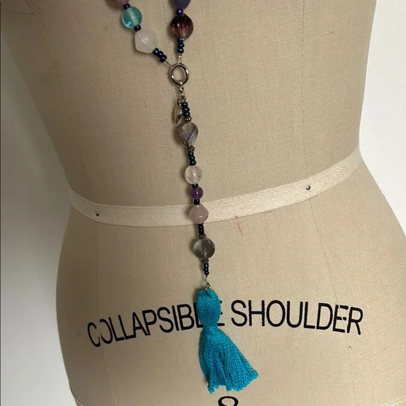 Beaded Necklace with Tassel - Picture 4 of 4